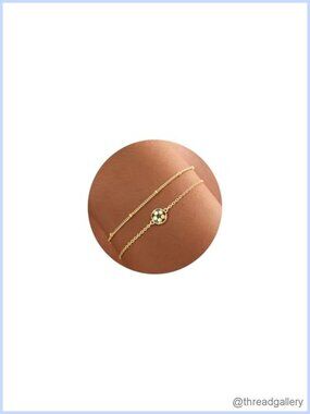 14K Gold Plated Soccer Bracelet for Women Sports Jewelry Chain